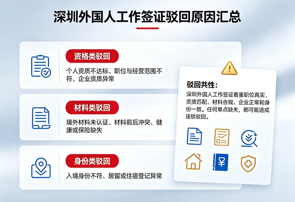 深圳外国人工作签证驳回原因汇总