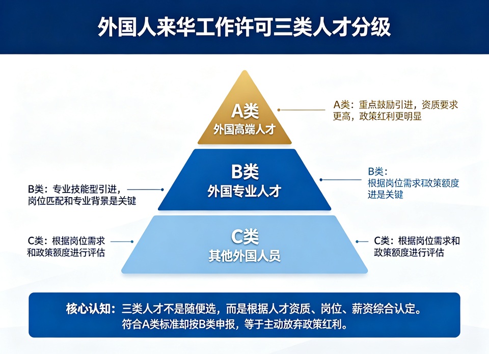 外国人来华工作许可三类人才分级